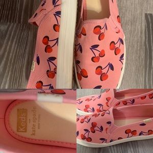 Pink Kate Spade Cherry Print Keds Sneakers
